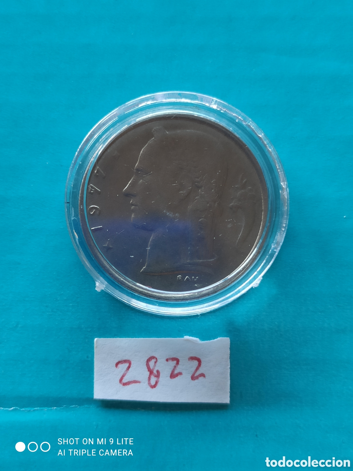 Monedas antiguas de Europa: 1 franco belga a&ntilde;o 1977, BELGIQUE