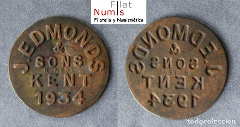 Monedas antiguas de Europa: GRAN BRETA&Ntilde;A - J.EDMONDS & SONS - 1934 - COMPRA DE MERCANCIAS - COBRE