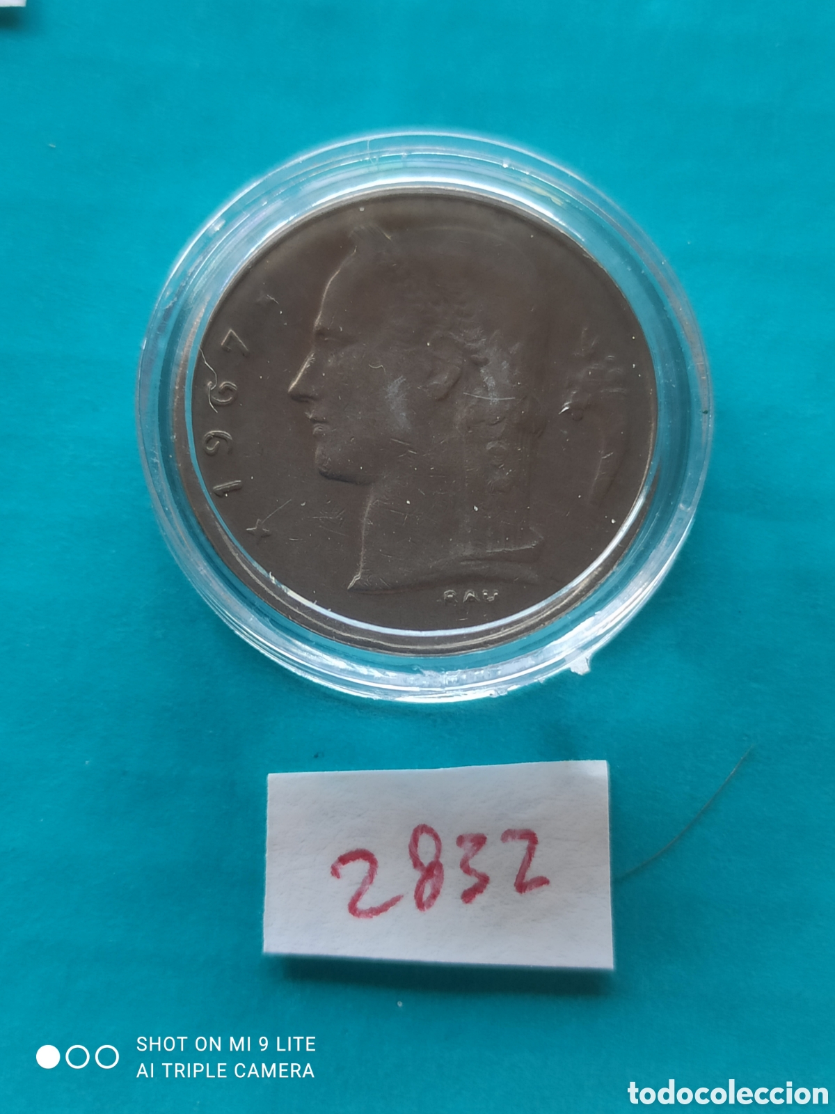 Monedas antiguas de Europa: 1 franco franc&eacute;s a&ntilde;o 1967, BELGIE