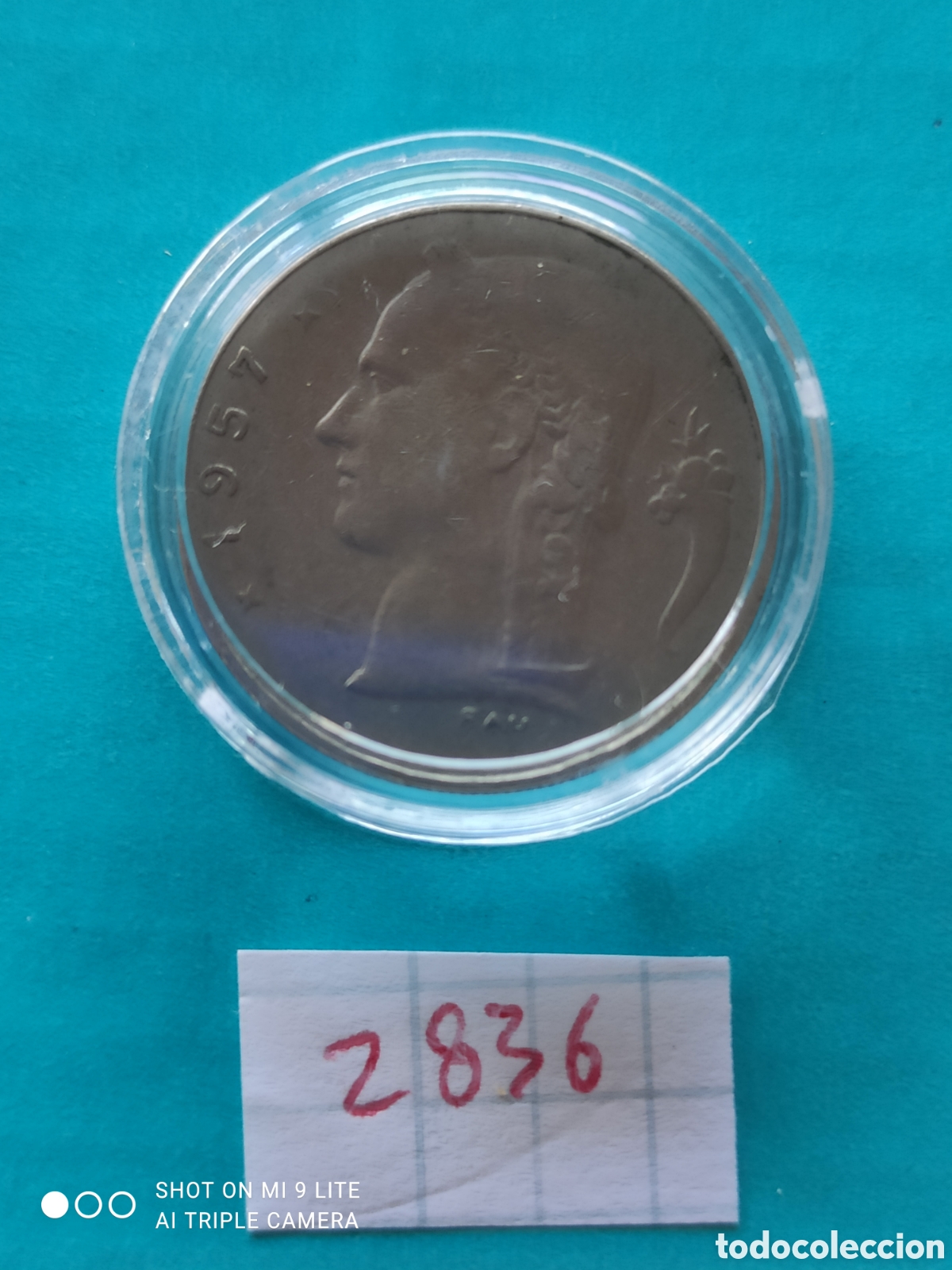 Monedas antiguas de Europa: 1 franco belga a&ntilde;o 1957, BELGIE