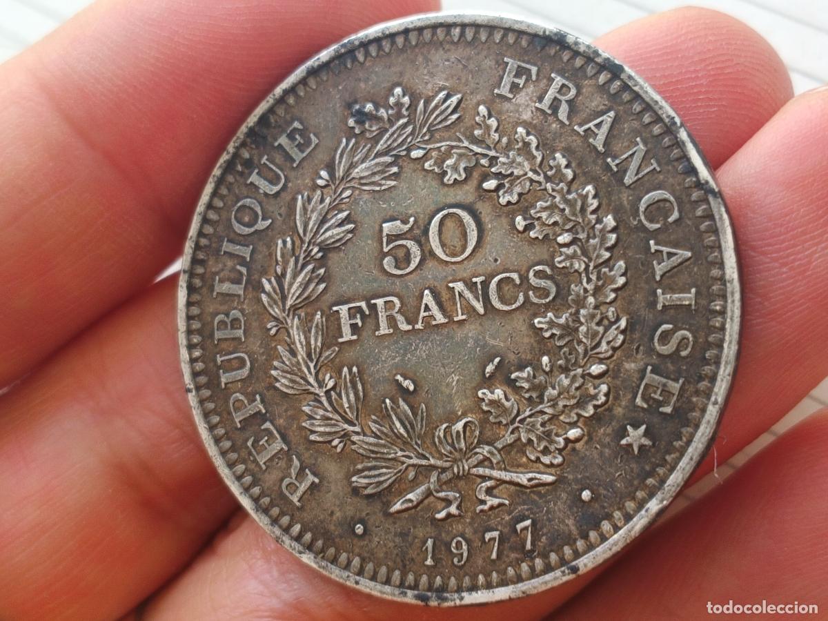 Monedas antiguas de Europa: Francia. 50 francos de plata de 1977