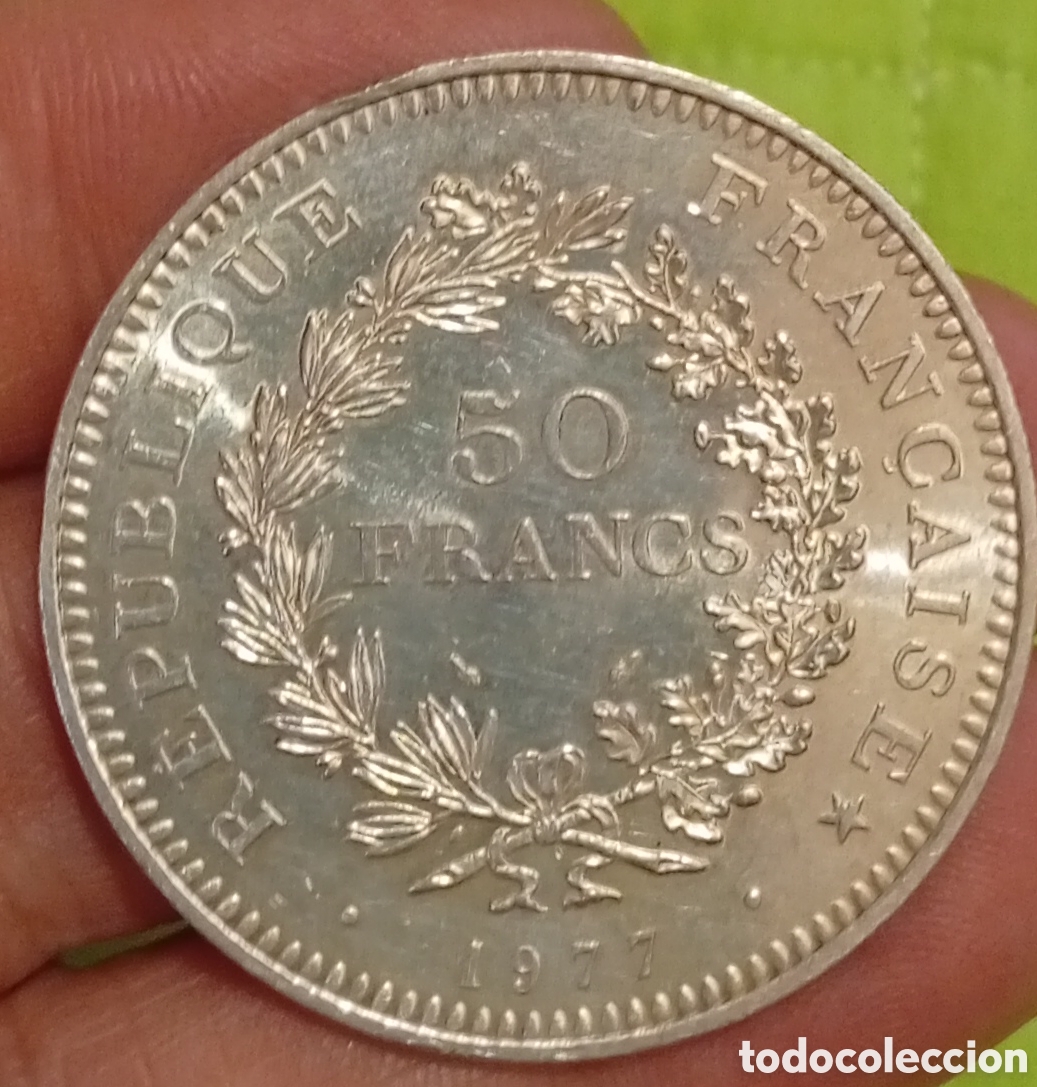 Monedas antiguas de Europa: Francia moneda de plata de 50 francos
