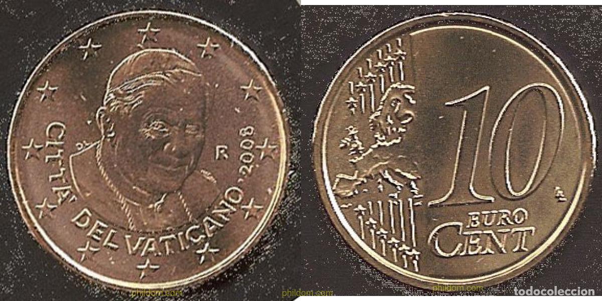 Moedas antigas da Europa: 241 VATICANO 2008 VATICANO 10 CENTIMOS DE EURO. MARIA CARMELA COLANERI