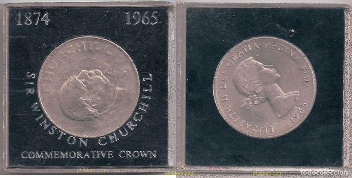 Moedas antigas da Europa: 443 GRAN BRETA&Ntilde;A 1965 GREAT BRITAIN 1965 CHURCHILL 1 CROWN