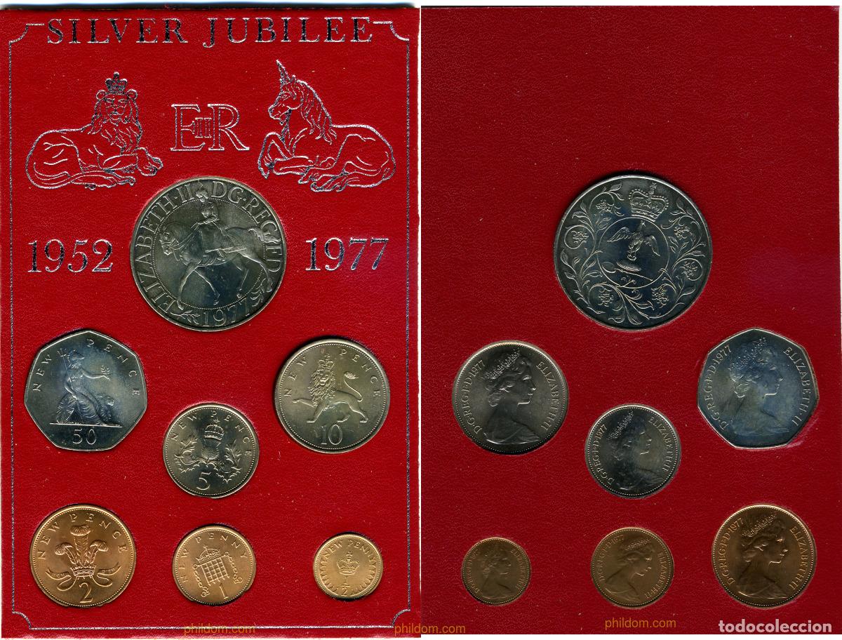 Monnaies anciennes de Europe: 803 GRAN BRETA&Ntilde;A 1977 SET SILVER JUBILEE 1952-1977