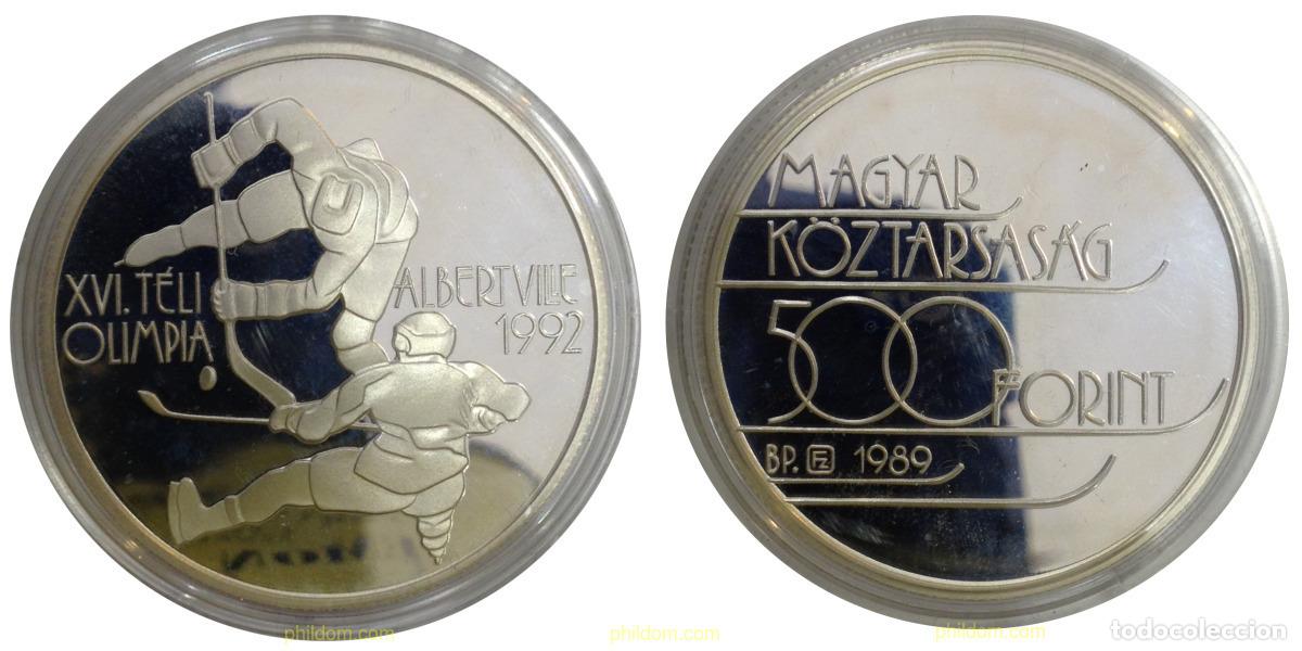 Monedas antiguas de Europa: 1253 HUNGRIA 1989 500 FORINT 1989 ALBERTVILLE 1992