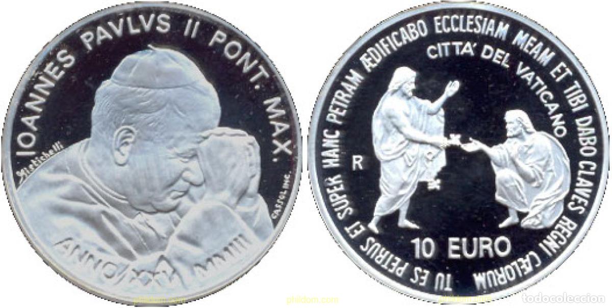 Monedas antiguas de Europa: 2005 VATICANO 2003 10 EURO 2003 25 YEARS PONTIFICATE OF POPE JOHN PAUL II