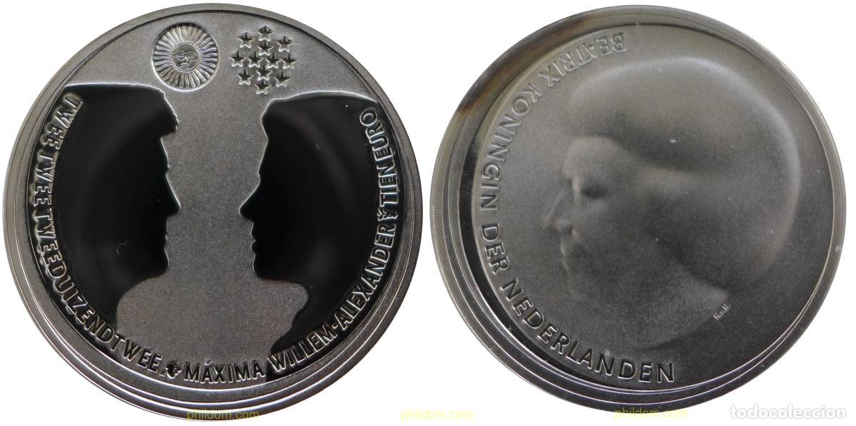 Monedas antiguas de Europa: 2014 HOLANDA 2018 NETHERLANDS 10 EURO 2002 WEDDING OF WILLEM-ALEXANDER AND MAXIMA