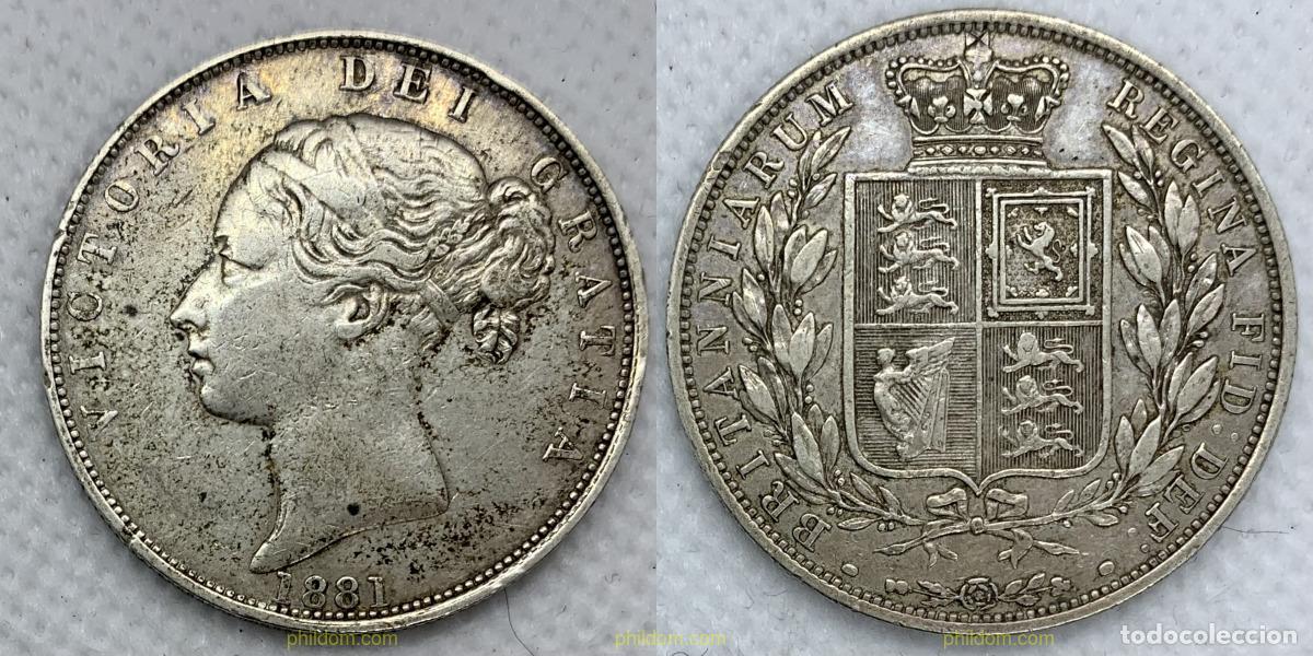 Moedas antigas da Europa: 2427 GRAN BRETA&Ntilde;A 1881 GREAT BRITAIN 1881 HALFCROWN