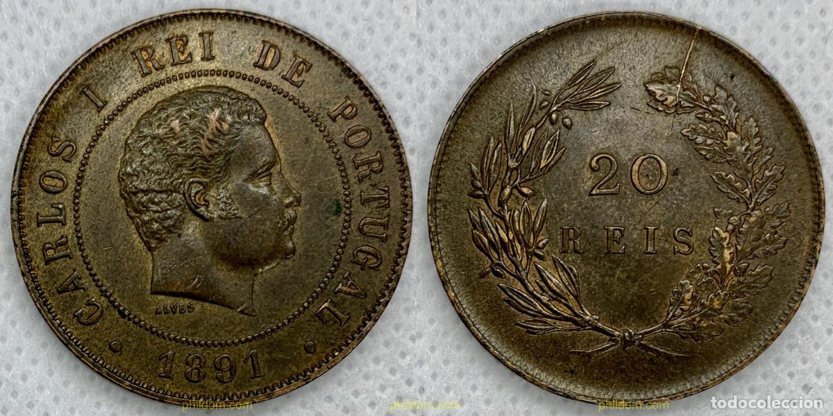 Monedas antiguas de Europa: 2476 PORTUGAL 1891 CARLOS I - 1891 - 20 REIS