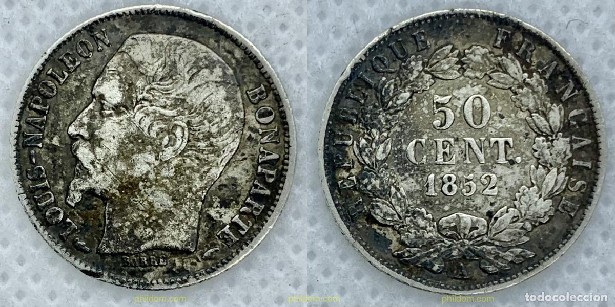 Monedas antiguas de Europa: 2507 FRANCIA 1852 50 CENTIMES LOUIS-NAPOL&Eacute;ON 1852 PARIS A