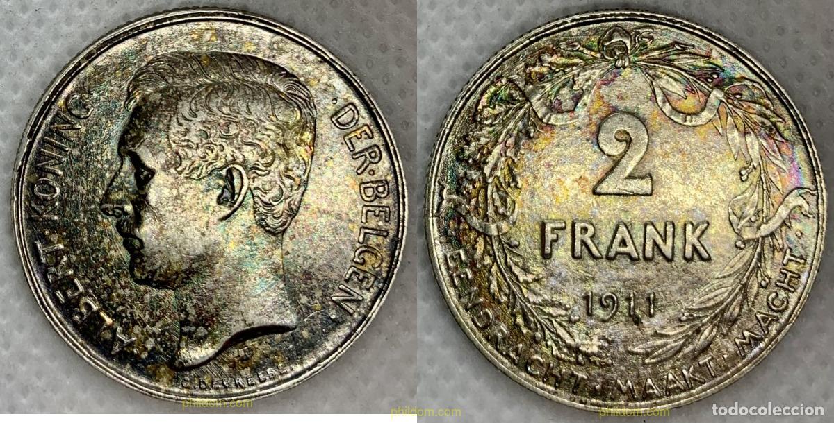 Monedas antiguas de Europa: 2556 BELGICA 1911 2 FRANCS BELGIUM 1911