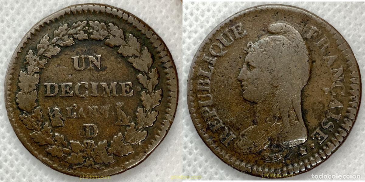 Monedas antiguas de Europa: 2560 FRANCIA 1799 FRANCE UN DECIME L'AN 7 D 1799