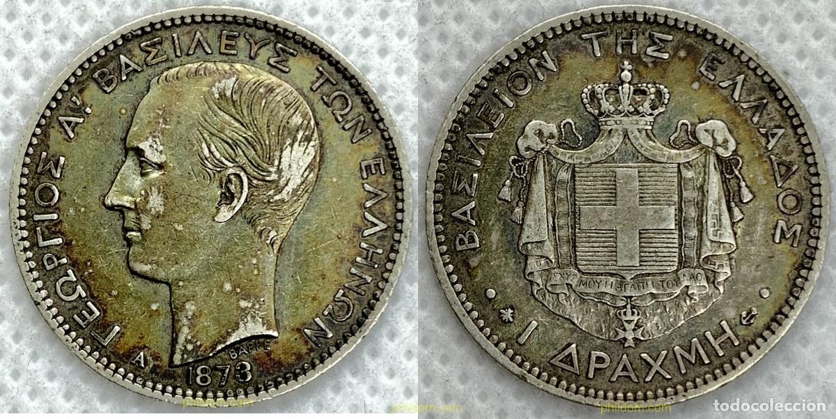 Monedas antiguas de Europa: 2563 GRECIA 1873 GREECE GREEK GEORGIOS A 1873 1 DRACHME