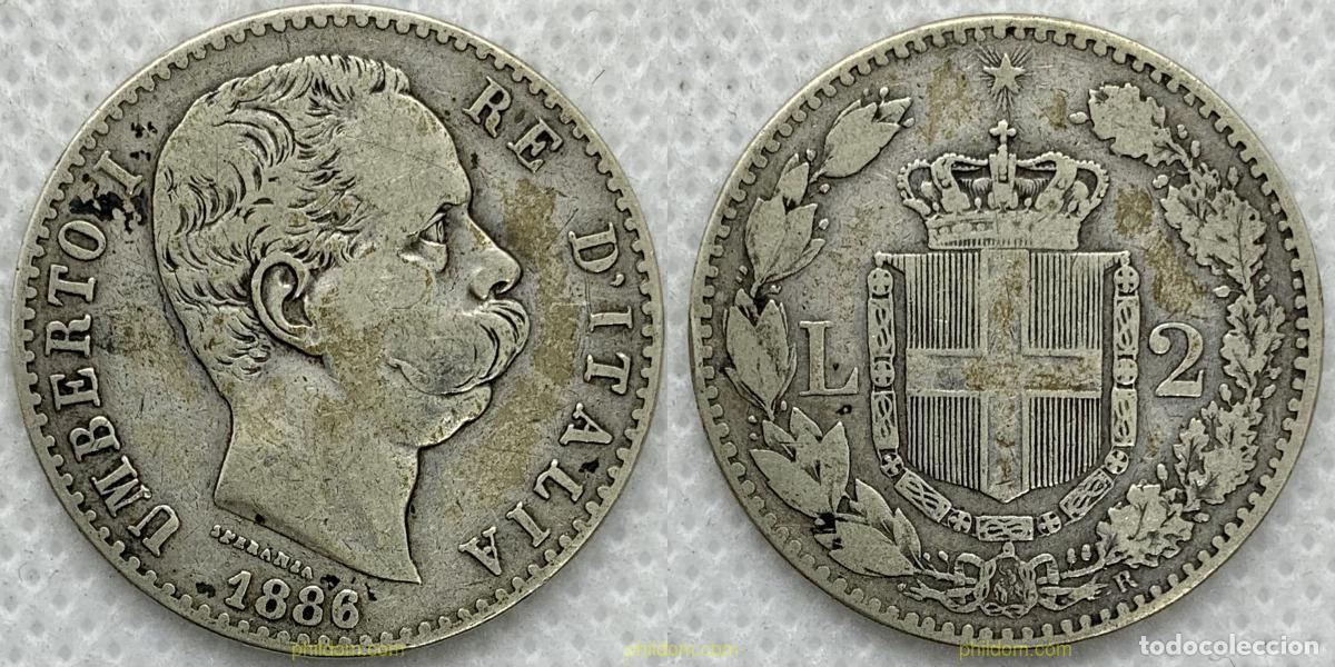 Monedas antiguas de Europa: 2591 ITALIA 1886 ITALIA HUMBERT I 2 LIRE 1886 ROME