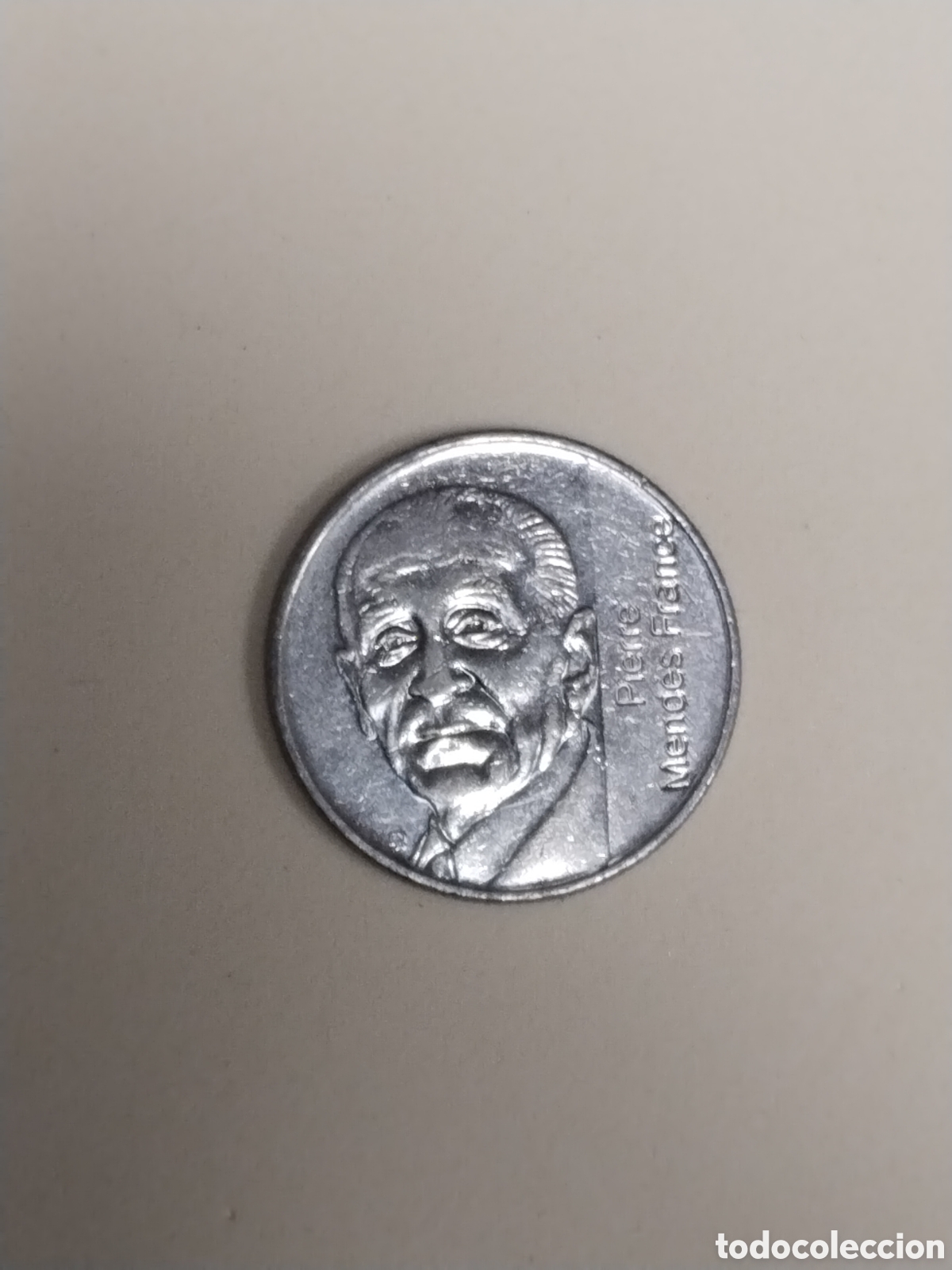 Monedas antiguas de Europa: Francia 5 Francos Pierre Mendes 1992