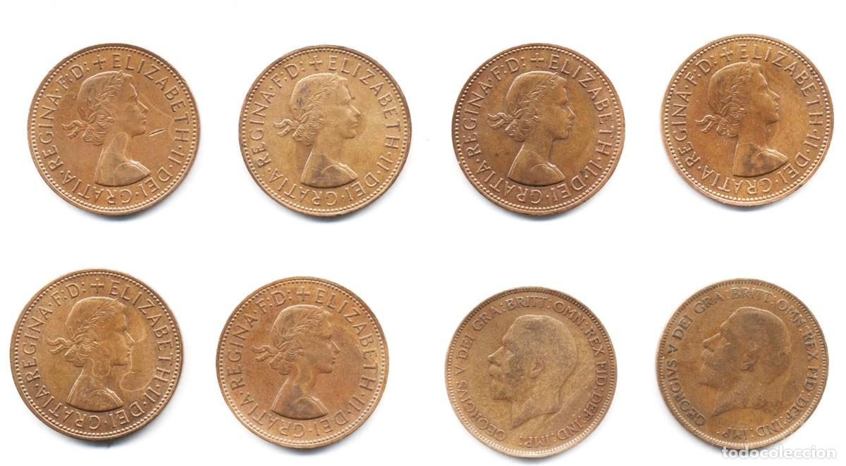 Monedas antiguas de Europa: Lote de 31 Monedas de Gran Breta&ntilde;a (Pre-Decimales y Transici&oacute;n) Reyes Jorge V, Jorge VI e Isabel II