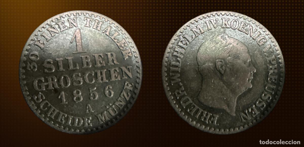 Monedas antiguas de Europa: MONEDA DE PLATA PRUSIA 1856 A &ndash; 1 SILBER GROSCHEN &ndash; FEDERICO GUILLERMO IV