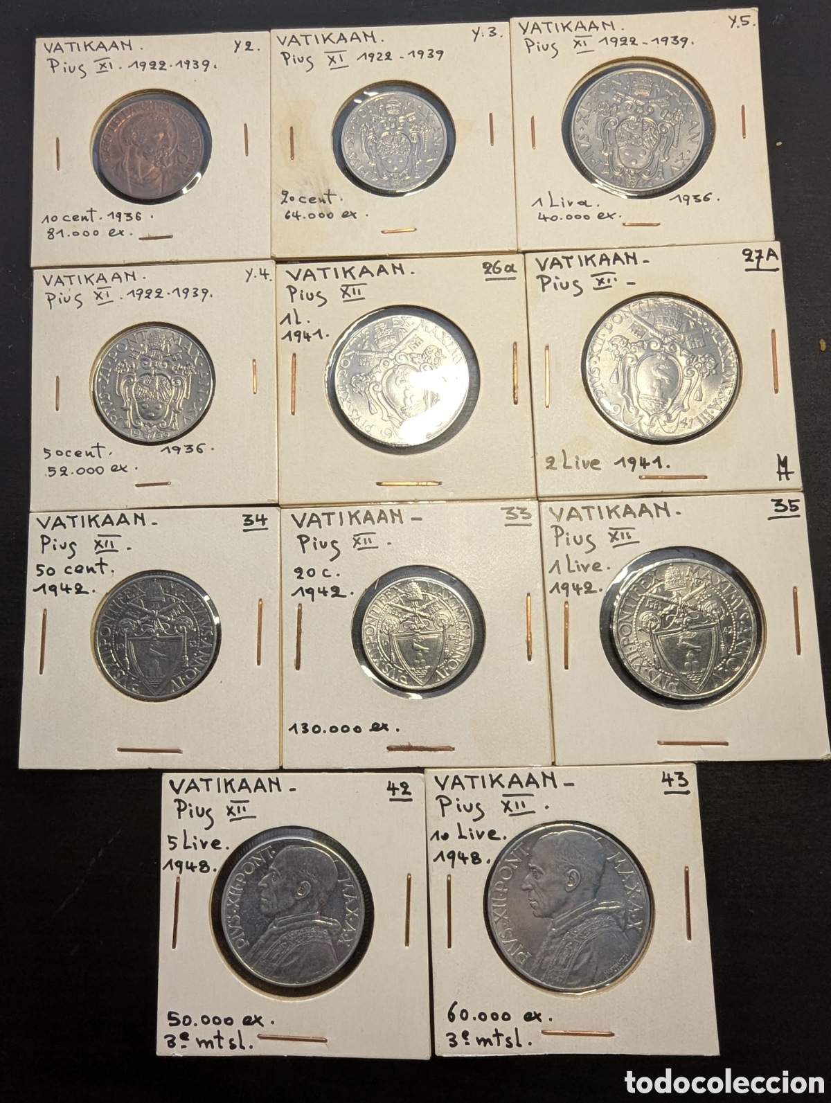 Monedas antiguas de Europa: Colecci&oacute;n Vaticano 1936-48
