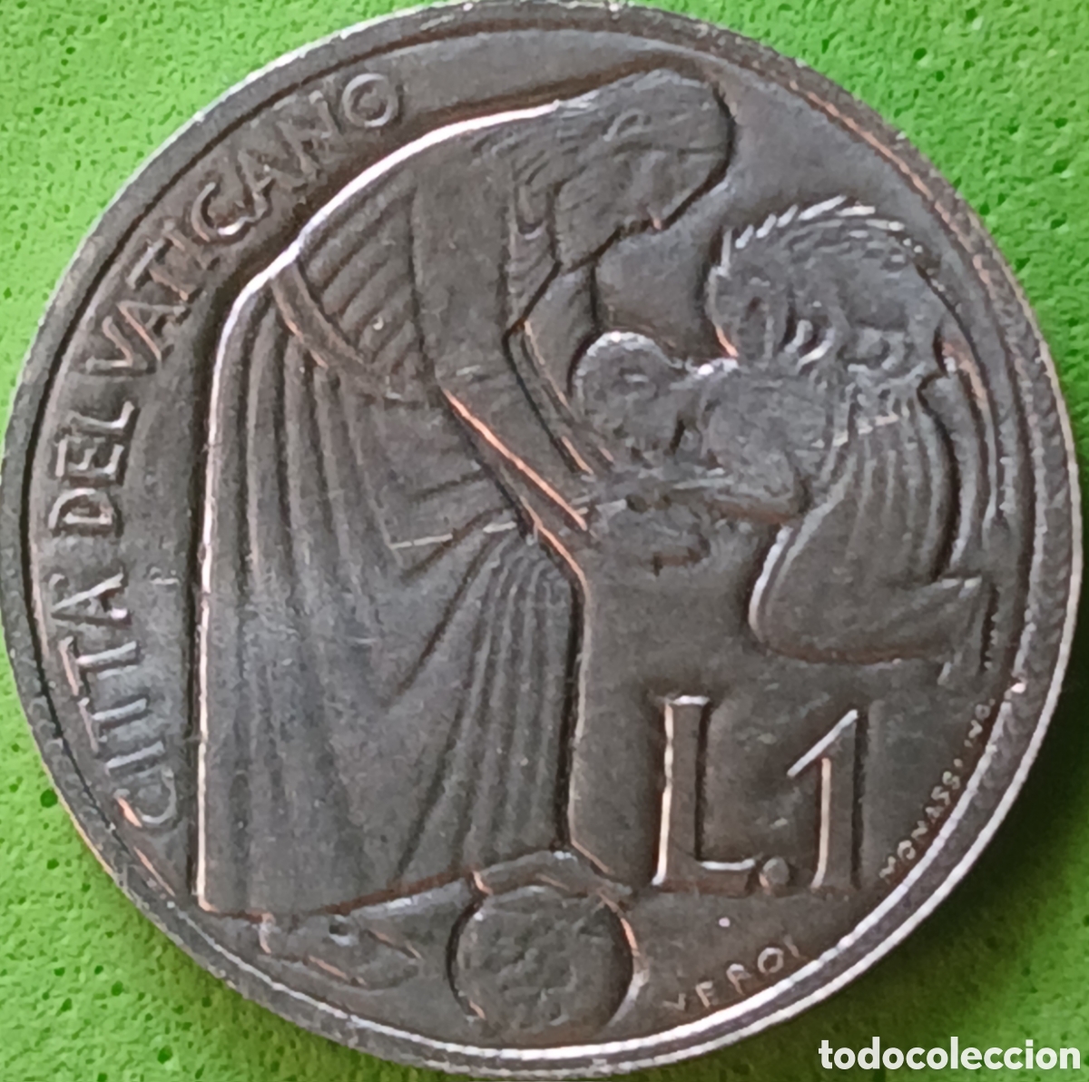 Monedas antiguas de Europa: Ciudad del Vaticano 1 lira 1975 km#124 A&ntilde;o Santo