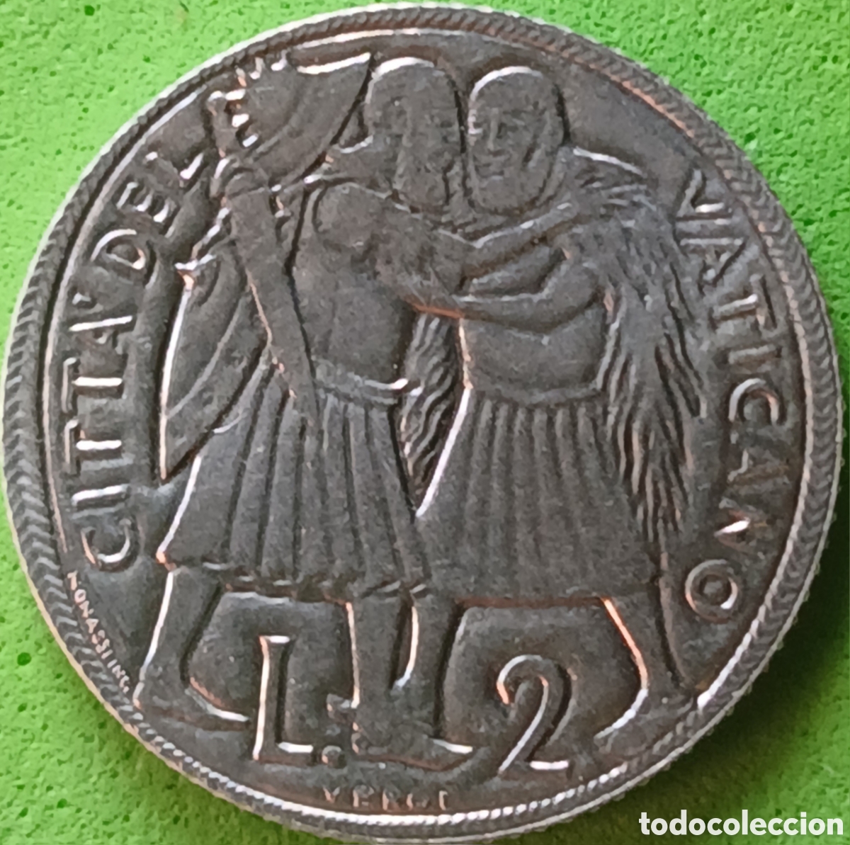 Monedas antiguas de Europa: Ciudad del Vaticano 2 liras 1975 km#125 A&ntilde;o Santo