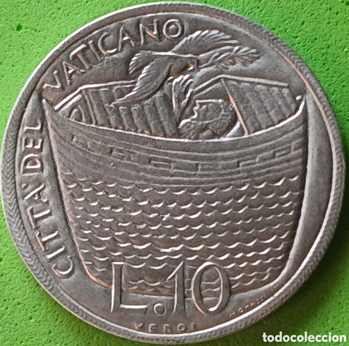 Monedas antiguas de Europa: Ciudad del Vaticano 10 liras 1975 km#127 A&ntilde;o Santo