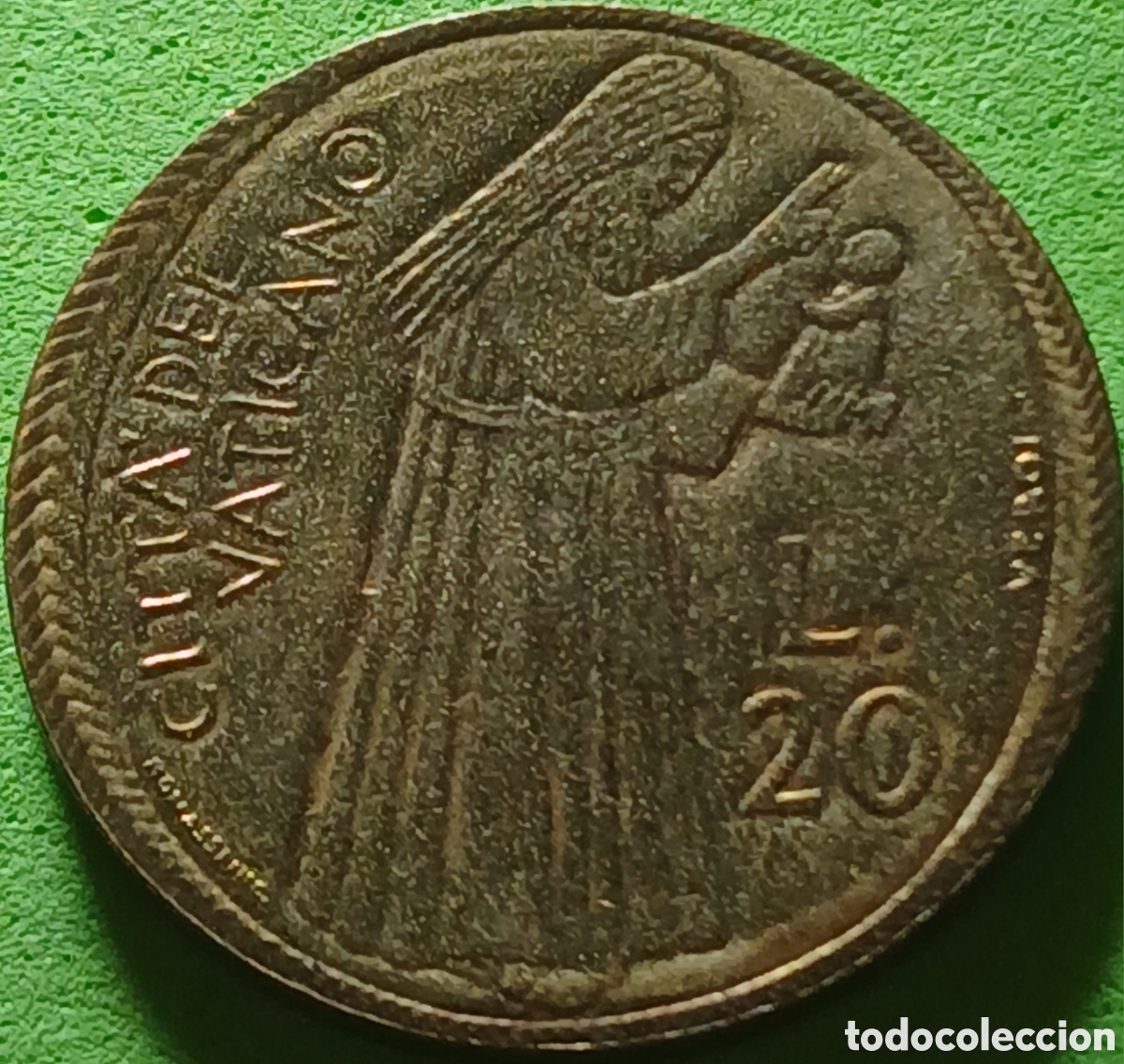 Monedas antiguas de Europa: Ciudad del Vaticano 20 liras 1975 km#128 A&ntilde;o Santo