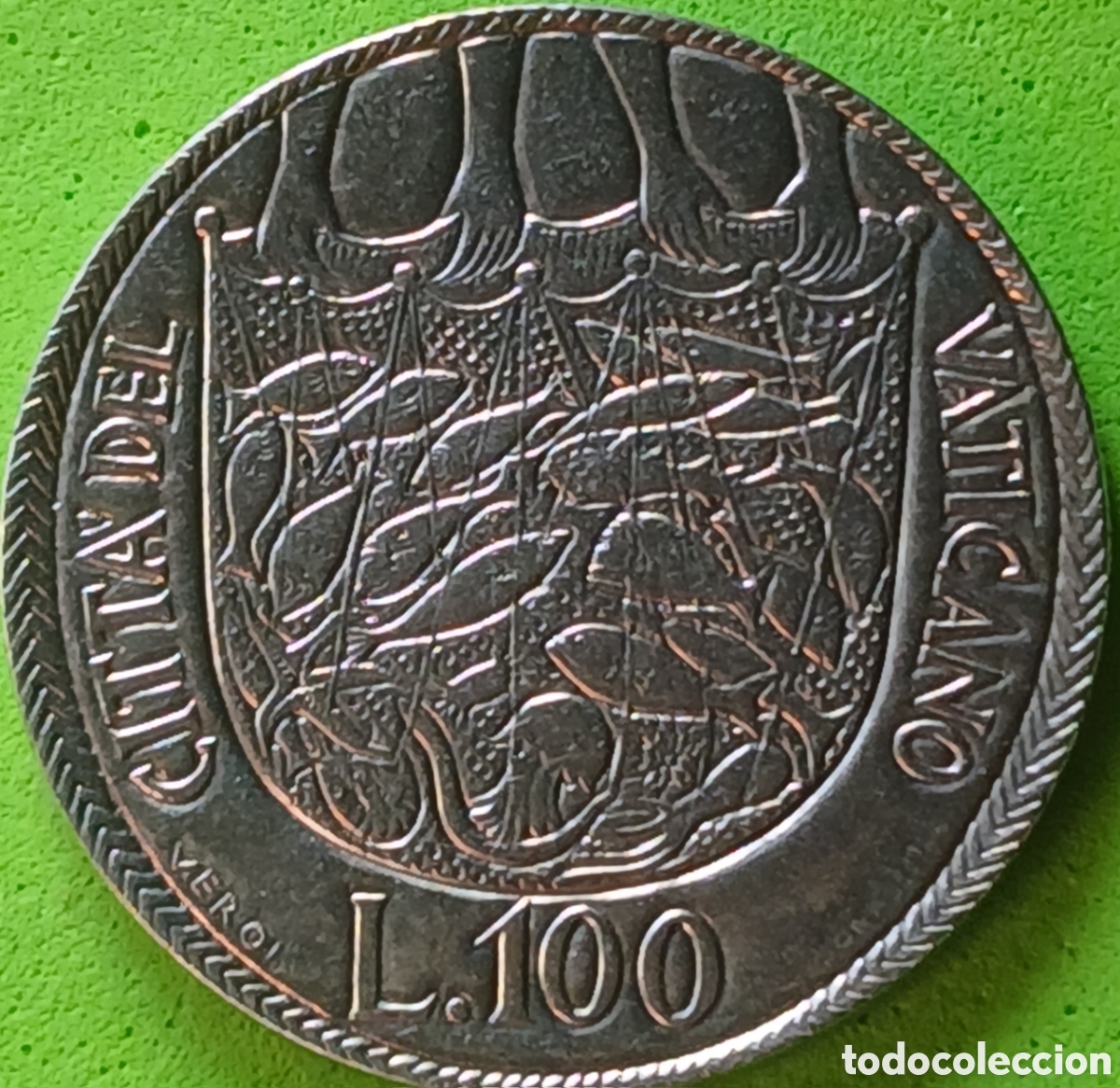 Monedas antiguas de Europa: Ciudad del Vaticano 100 liras 1975 km#130 A&ntilde;o Santo
