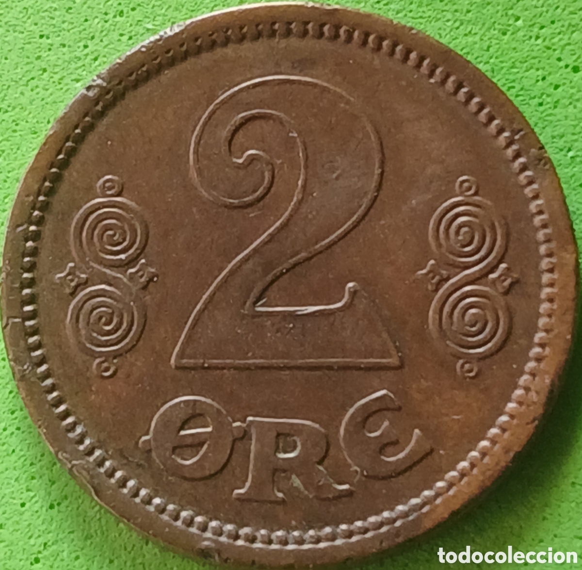 Monedas antiguas de Europa: Dinamarca 2 ore 1913 km#813 RARA (R)!!
