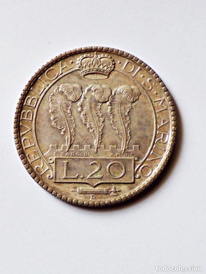 Monnaies anciennes de Europe: SAN MARINO. 20 LIRAS PLATA. ITALIA 1931