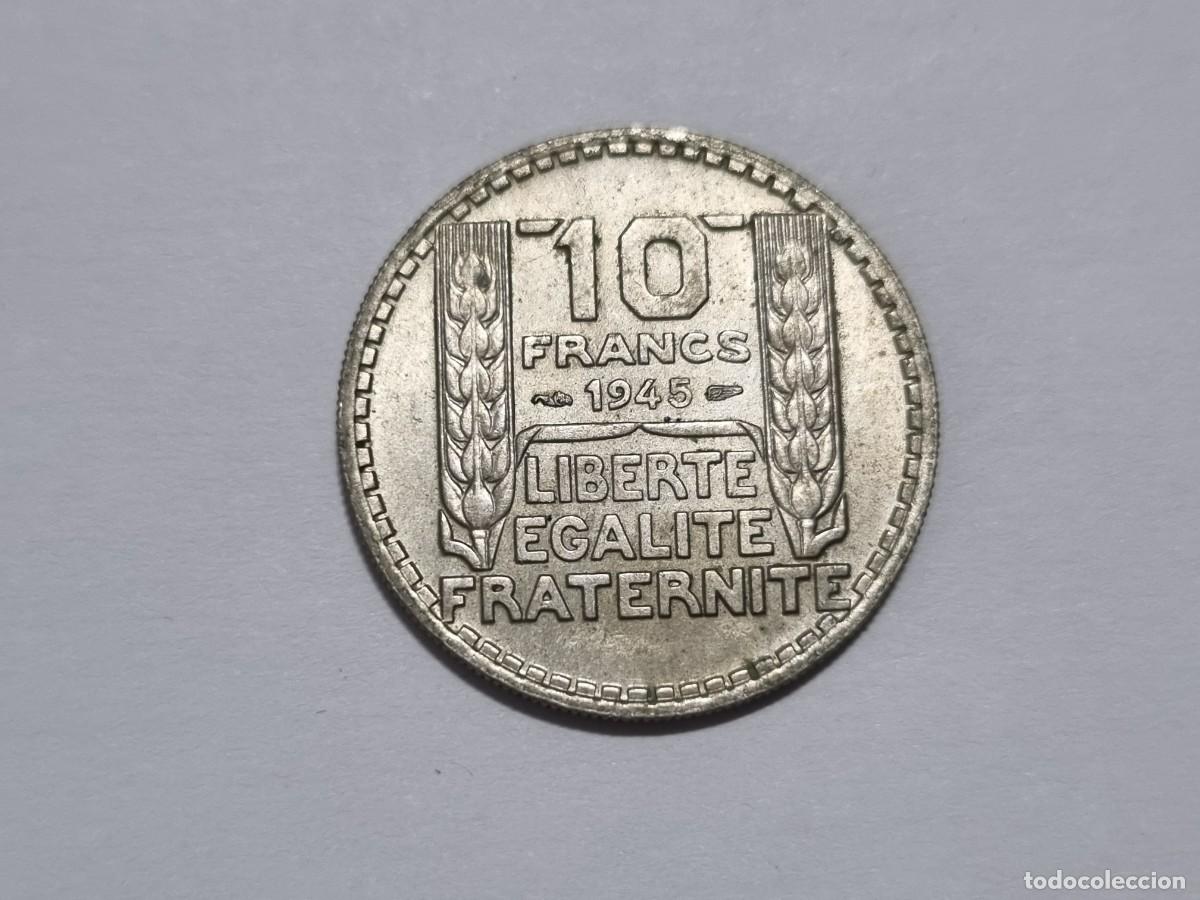 Monedas antiguas de Europa: Antigua Moneda Republica Francesa Francia 10 Francos 1945 Coleccionista