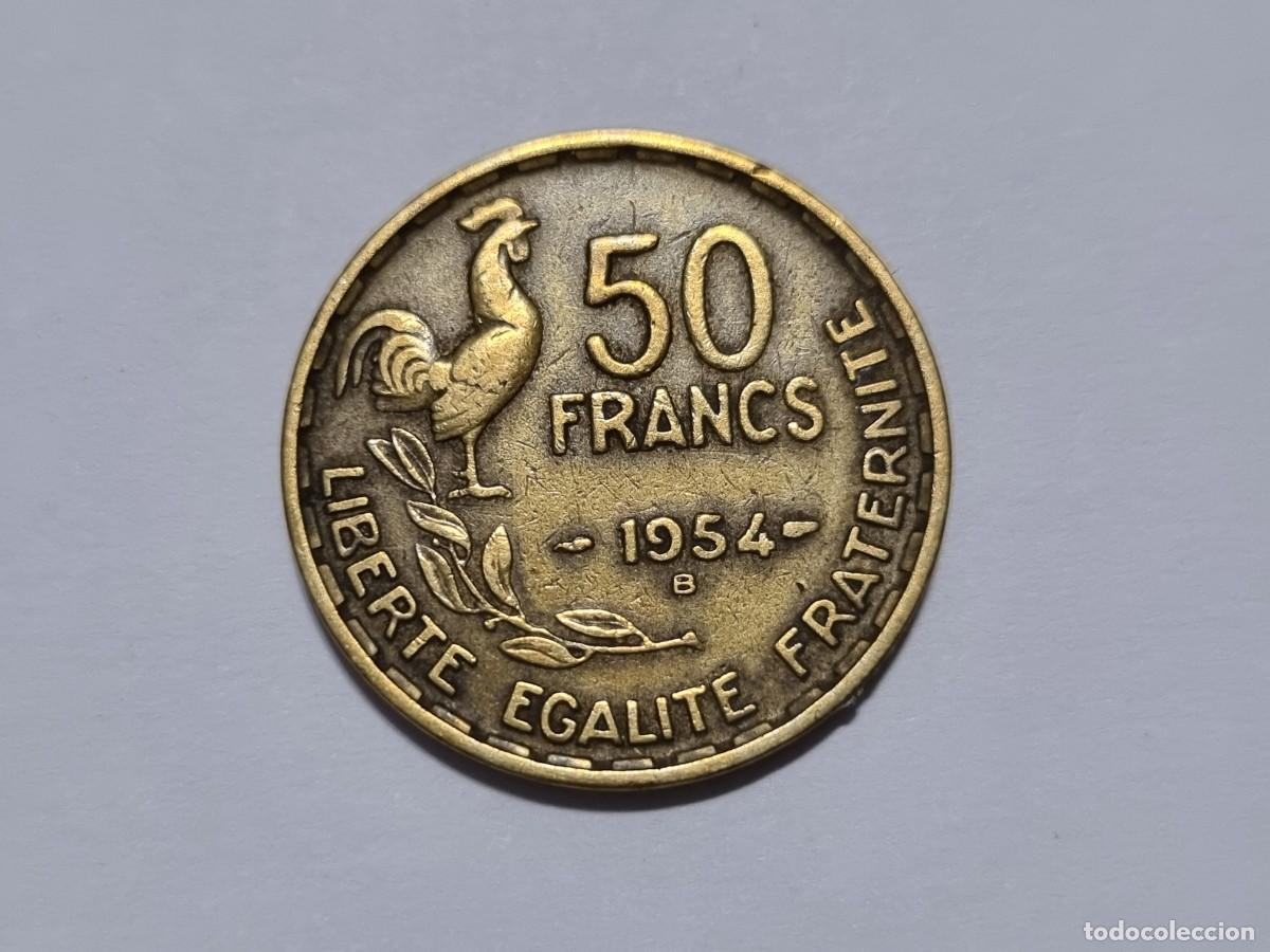 Monedas antiguas de Europa: Antigua Moneda Francesa Francia 50 Francos 1954-B Coleccionista Escasa