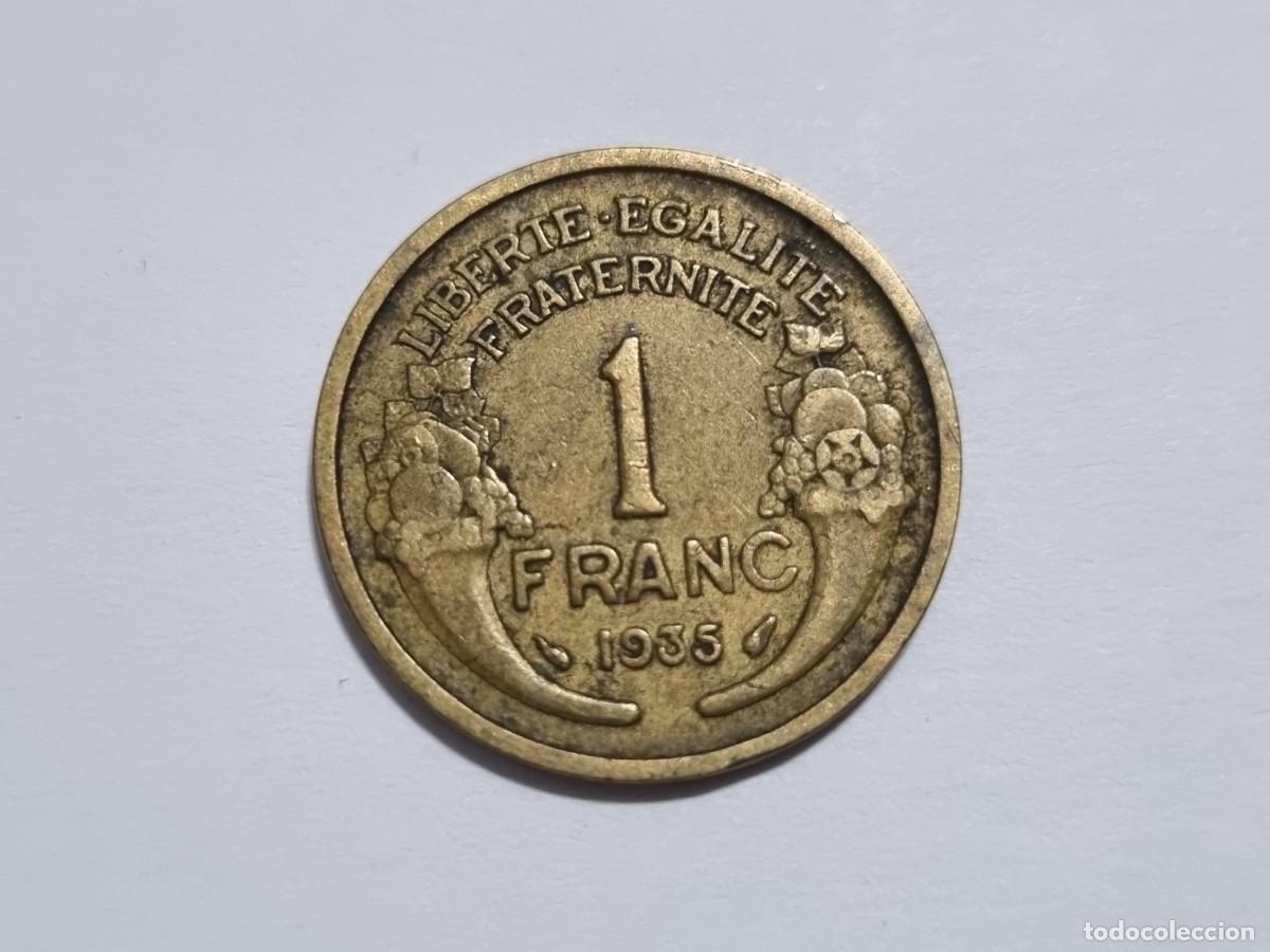 Monedas antiguas de Europa: Escasa Antigua Moneda Francesa Francia 1 Franco 1935 Dificil Coleccionista