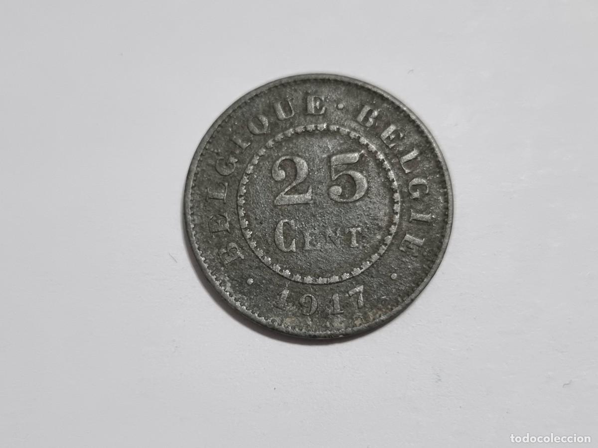 Monedas antiguas de Europa: Antigua Moneda Belga 25 Cent Centimos Belgica 1917 Coleccionismo Coleccionar