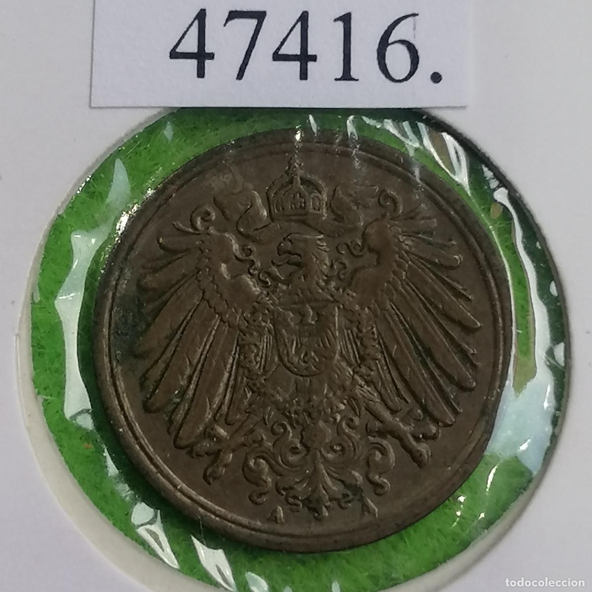 Monedas antiguas de Europa: Alemania 1 pfennig 1912 A, 2&ordm; Imperio, Segundo Reich