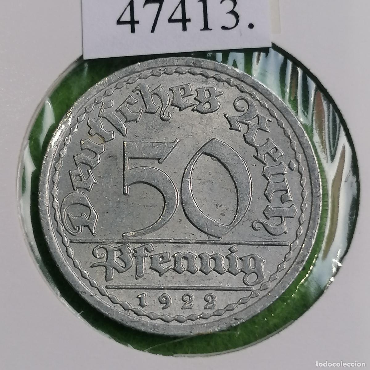 Monedas antiguas de Europa: Alemania 50 pfennig 1922 A