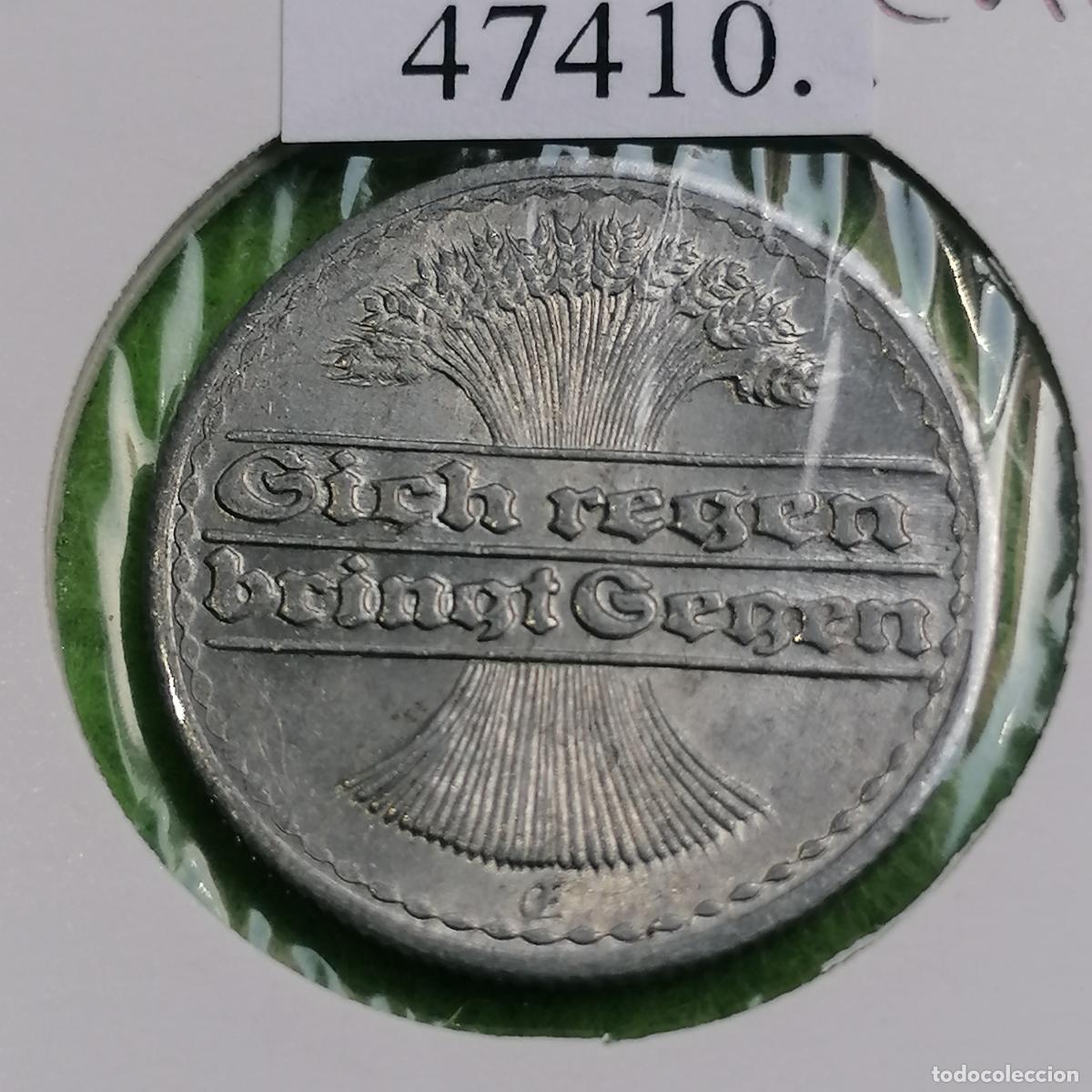 Monedas antiguas de Europa: Alemania 50 pfennig 1921 F