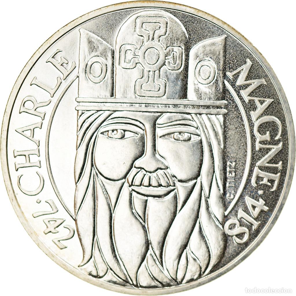 Monedas antiguas de Europa: [#864716] Moneda, Francia, Charlemagne, 100 Francs, 1990, Paris, FDC, Plata, KM:982