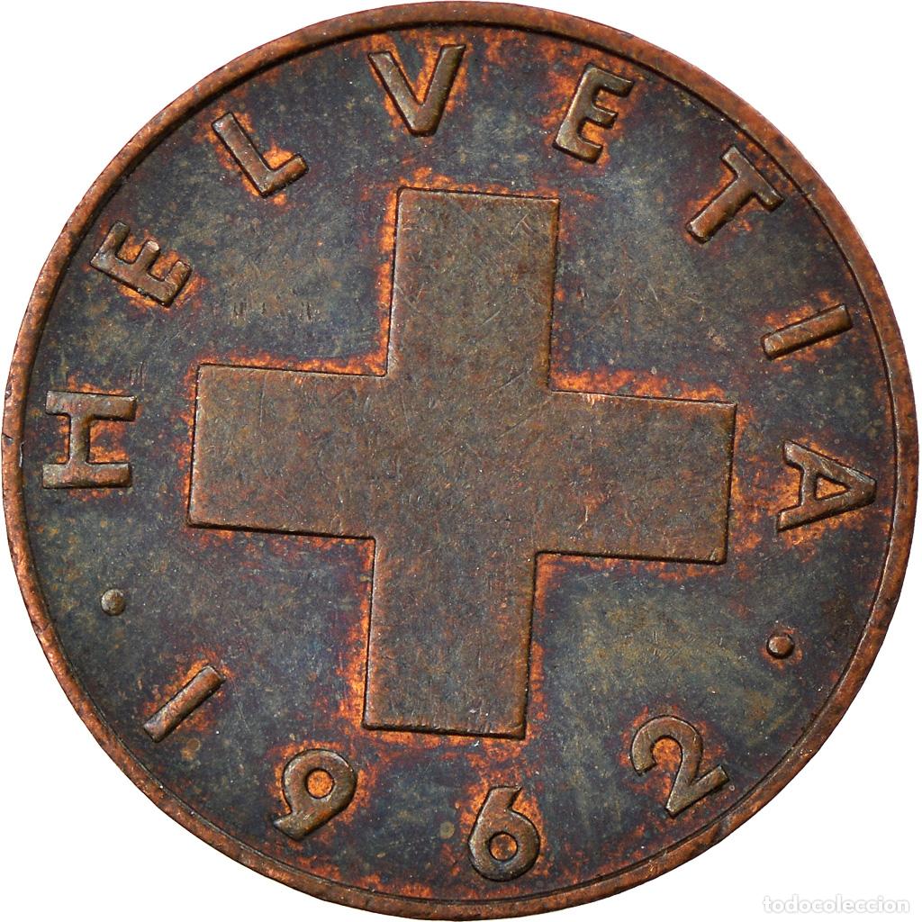 Monedas antiguas de Europa: [#797827] Moneda, Suiza, Rappen, 1962, Bern, BC+, Bronce, KM:46