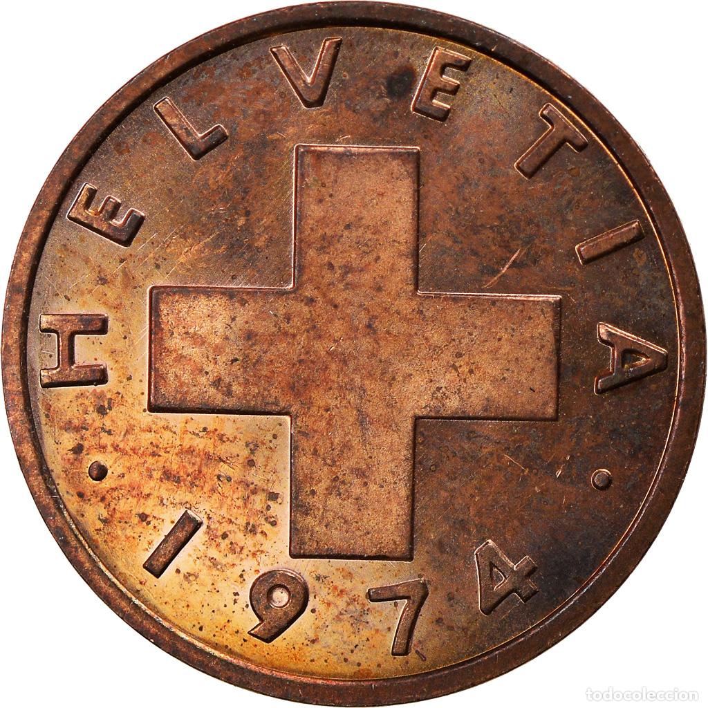Monedas antiguas de Europa: [#816454] Moneda, Suiza, Rappen, 1974, Bern, MBC, Bronce, KM:46