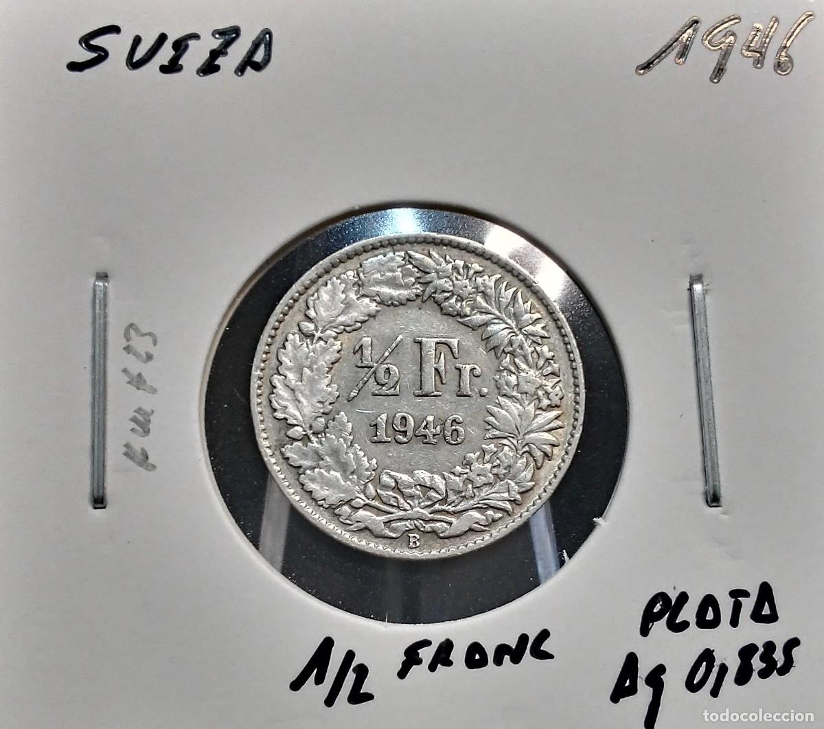Monedas antiguas de Europa: SUIZA 1/2 FRANCO / FRANC 1946 KM#23 MBC PLATA AG 0,835 2,5 GRAMOS.