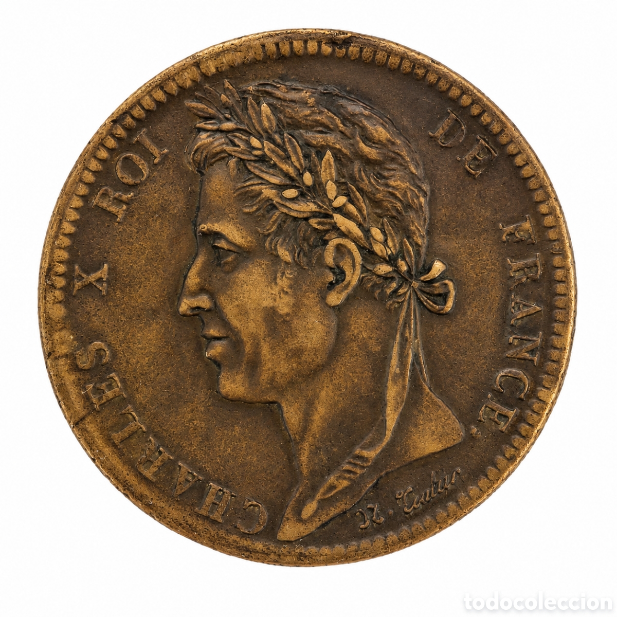Monedas antiguas de Europa: Centimes de Francia de 1827, reinado de Carlos X de Francia (Charles X)