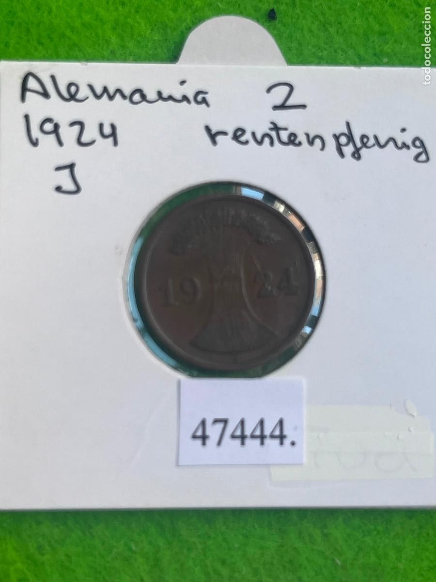 Monedas antiguas de Europa: Alemania 2 rentenpfennig 1924 J