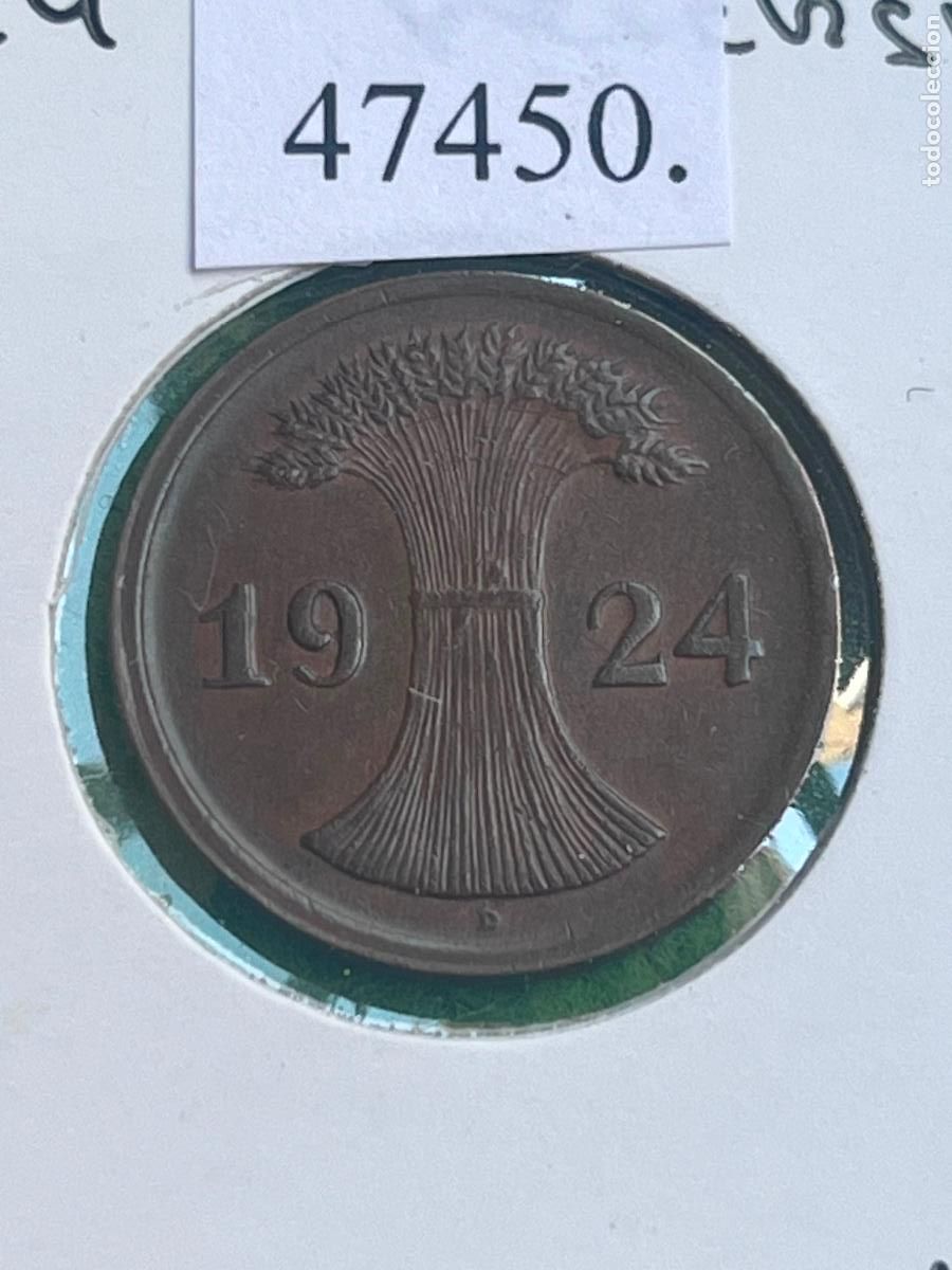 Monedas antiguas de Europa: Alemania 2 reichspfennig 1924 A