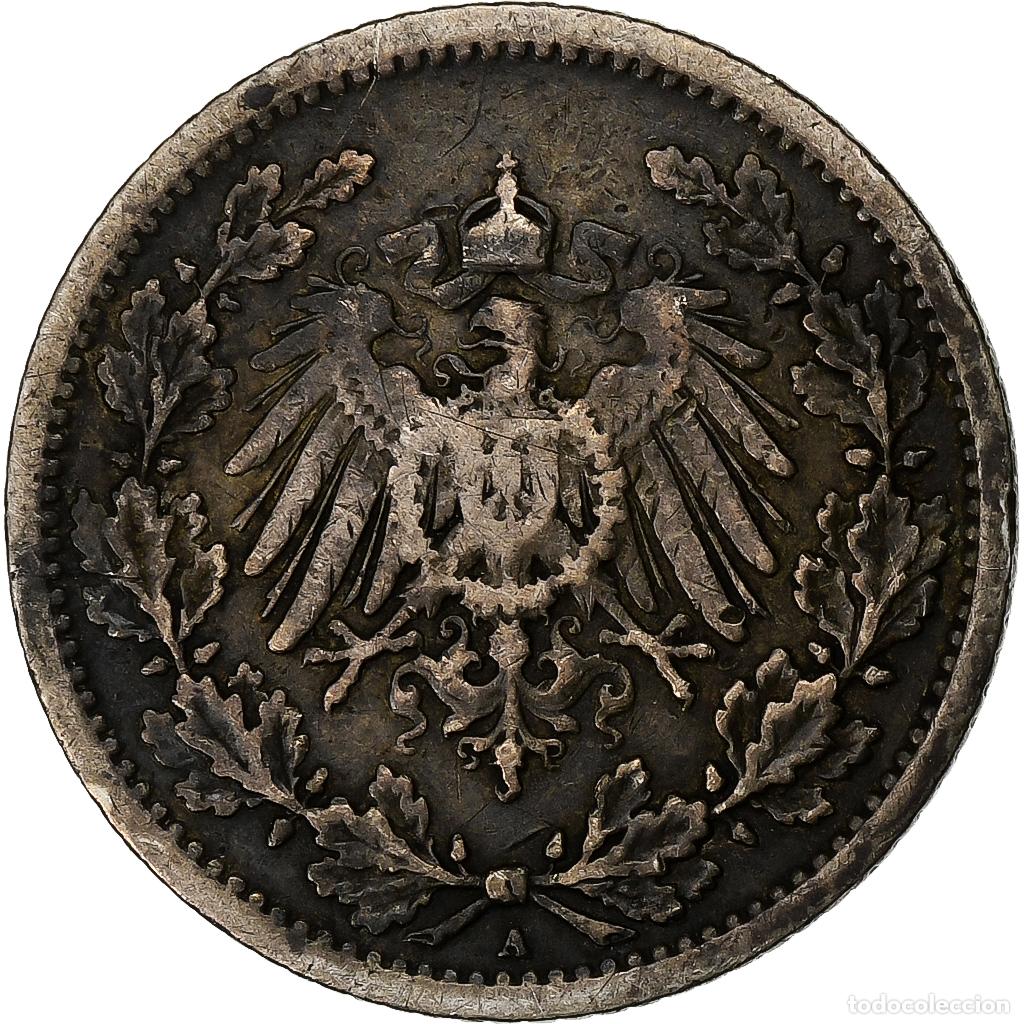Monedas antiguas de Europa: [#1115235] ALEMANIA - IMPERIO, Wilhelm II, 1/2 Mark, 1907, Berlin, Plata, MBC, KM:17