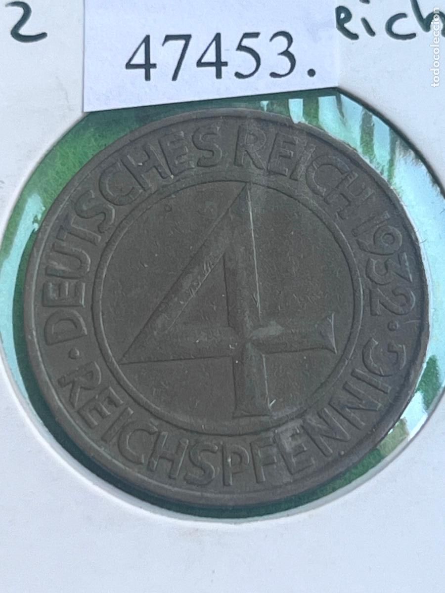 Monedas antiguas de Europa: Alemania 4 reichspfennig 1932 A