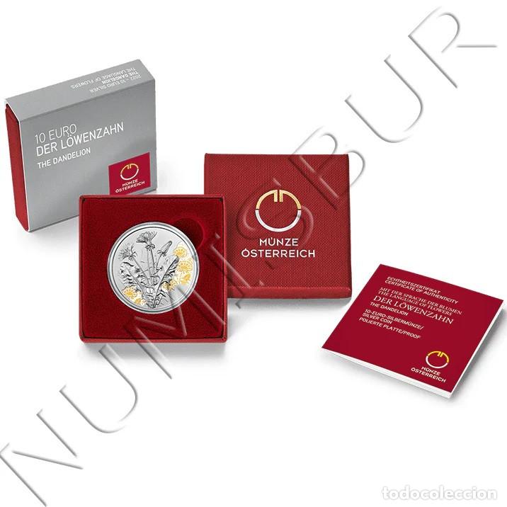 Monedas antiguas de Europa: AUSTRIA 10 euros plata 2023 - El diente de le&oacute;n &rdquo;The chamomile&rdquo; - color