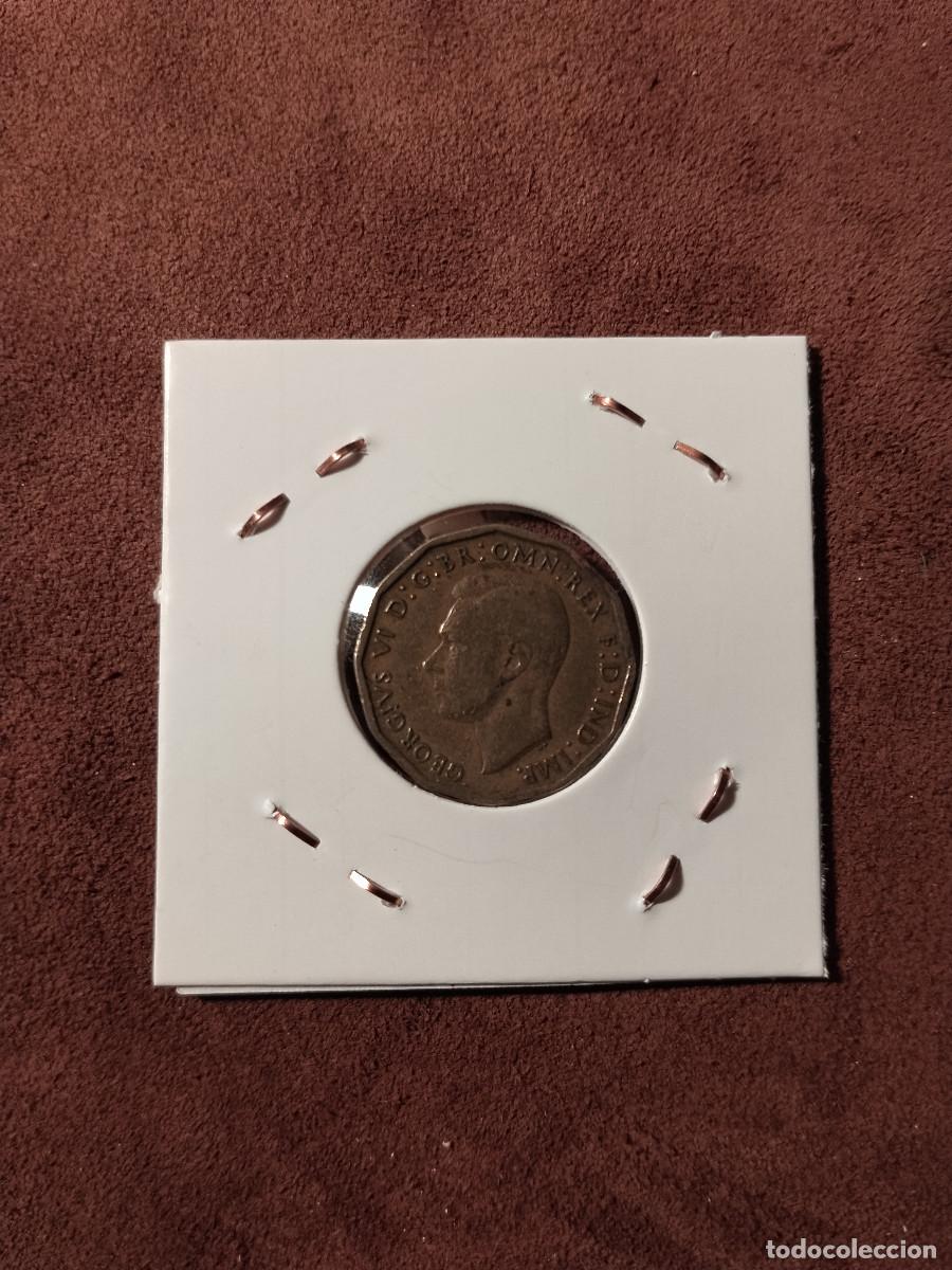 Monedas antiguas de Europa: Threepence 1942 &ndash; Jorge VI &ndash; Reino Unido &ndash; Moneda original