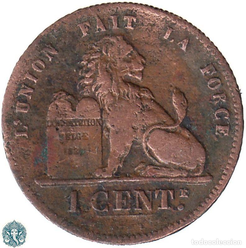 Monedas antiguas de Europa: B&Eacute;LGICA 1 C&eacute;ntimo 1875 Leopoldo II KM#33 Leyenda Des Belges