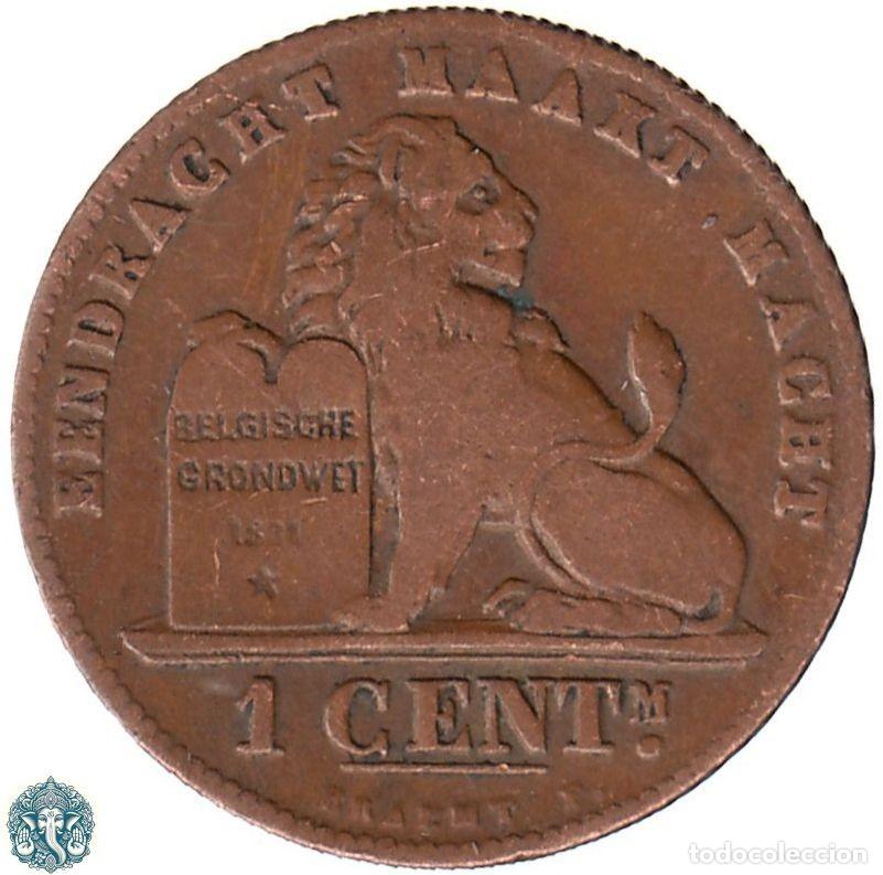 Monedas antiguas de Europa: B&Eacute;LGICA 1 C&eacute;ntimo 1894 Leopoldo II KM#33 Leyenda Der Belgen